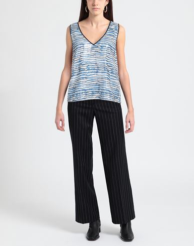 Woman Top Blue Size L Polyester, Polyamide
