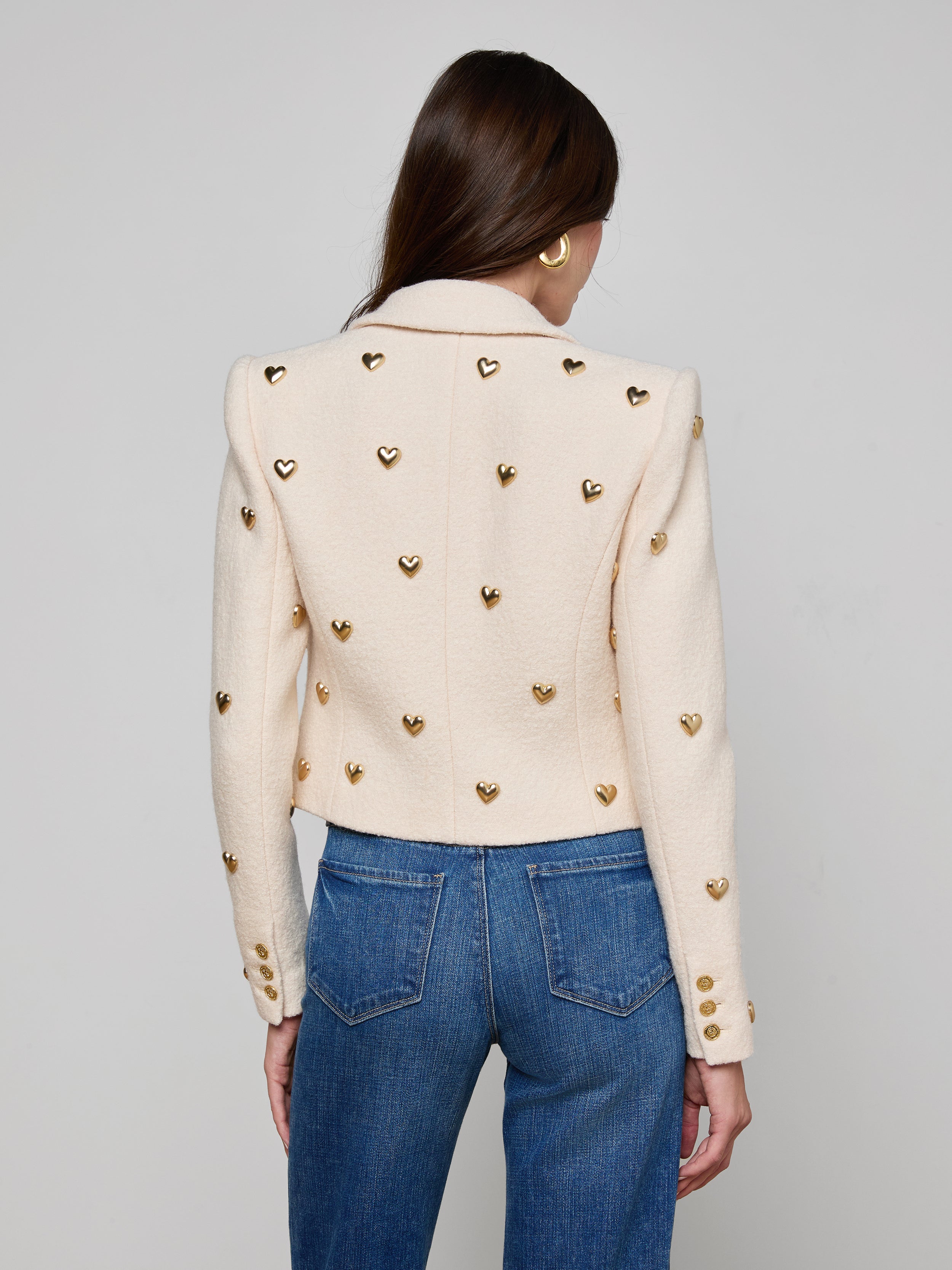 Jen Embellished Blazer In Ecru