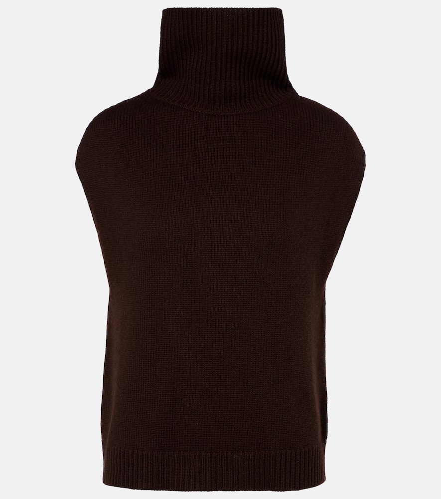 Turtleneck wool and cashmere sweater vest