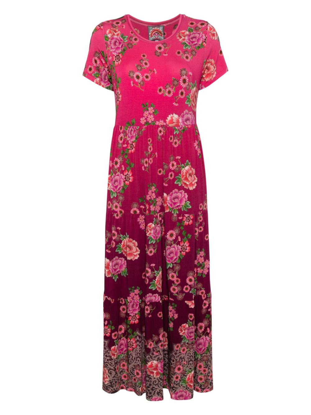 Tiered cap sleeve dress - Pink