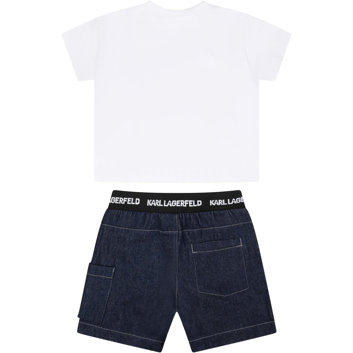 Logo-waistband organic-cotton shorts - White