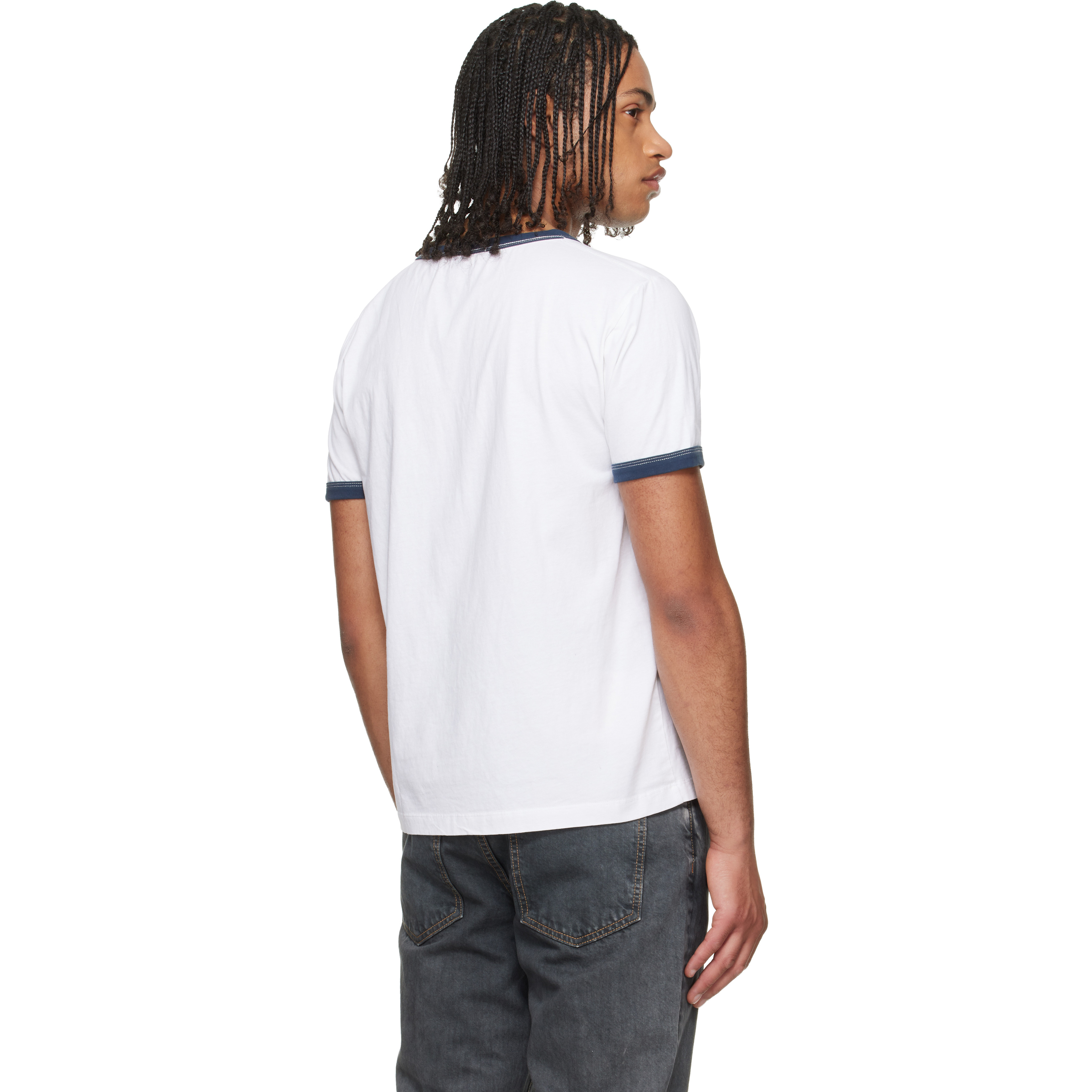White Weston SM 'Red Devils' Crew Ringer T-shirt