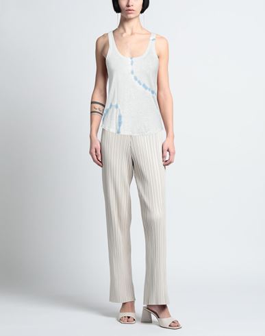 Woman Tank top Sky blue Size 2 Linen, Elastane