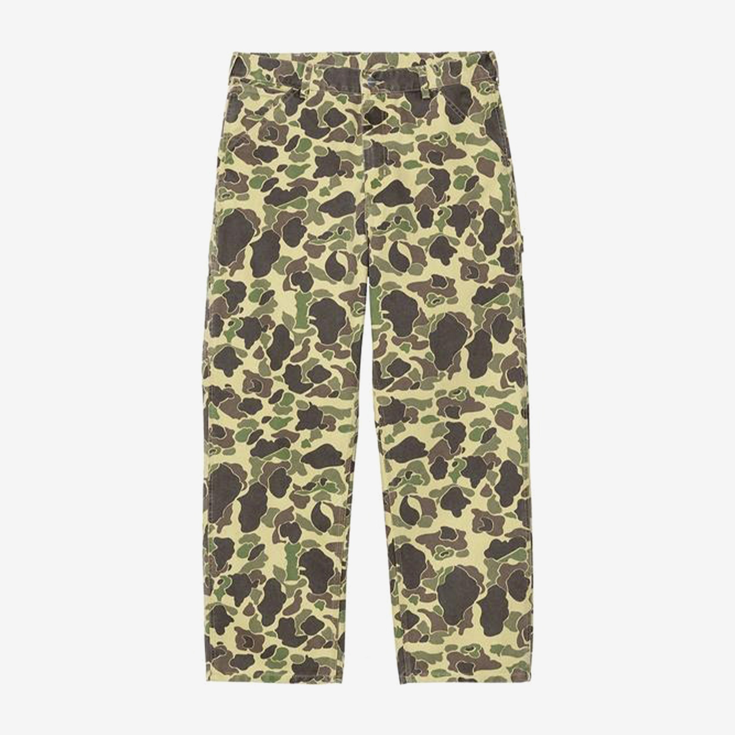 Carhartt WIP | Duck Single Knee Pant - CAMO DUCK, GREEN STONE WASHED - unisex