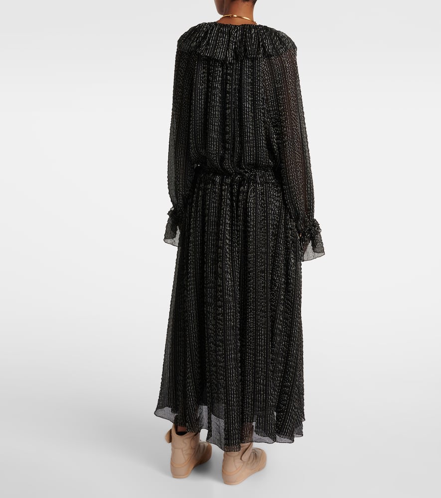 Chloé Ruffled gathered silk-blend gown