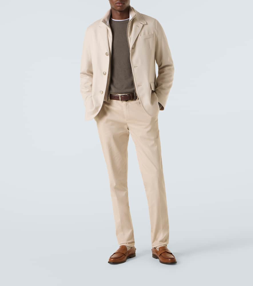 Layered silk and cashmere blazer