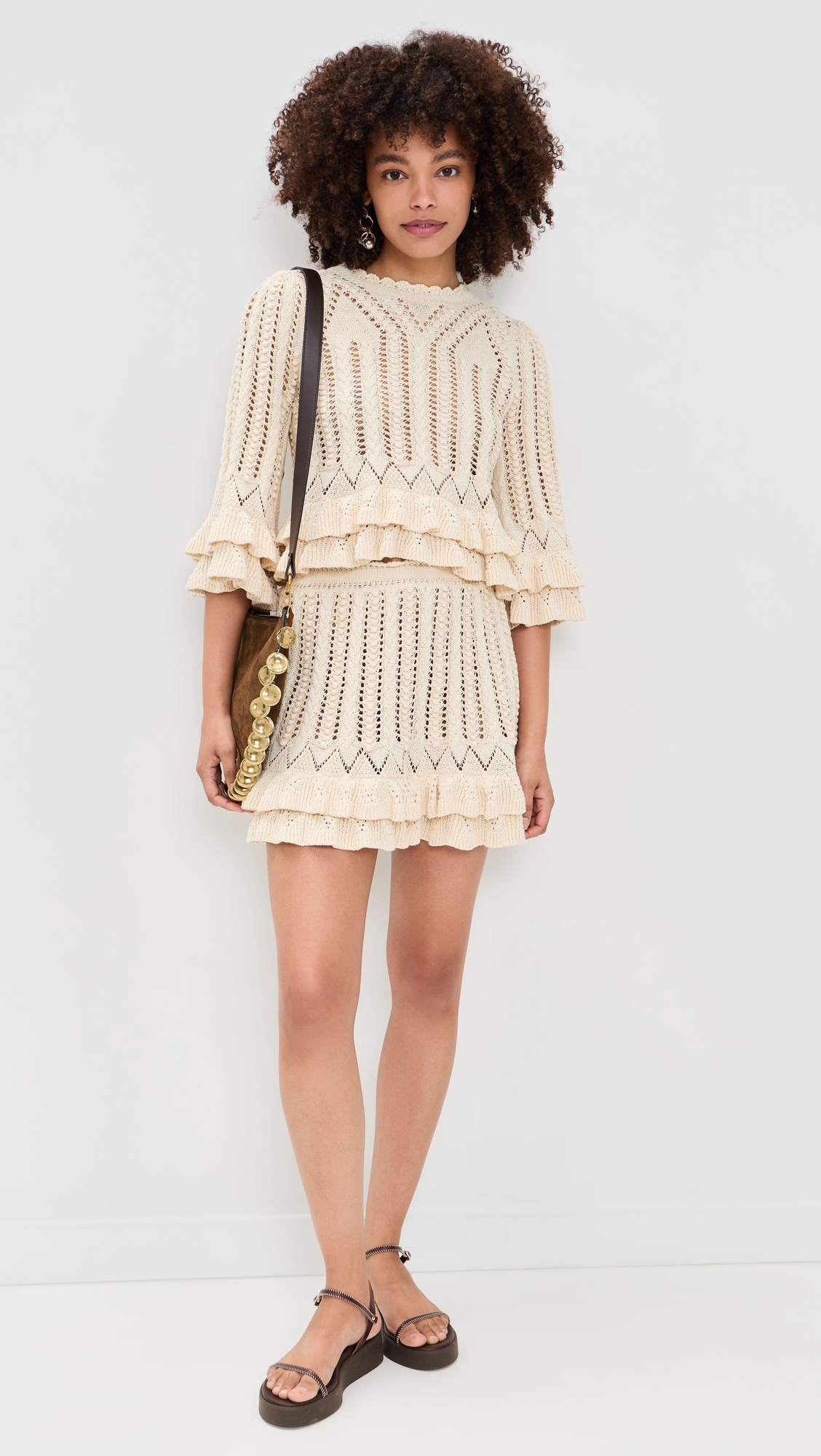 Nelle Ruffle Skirt Ecru