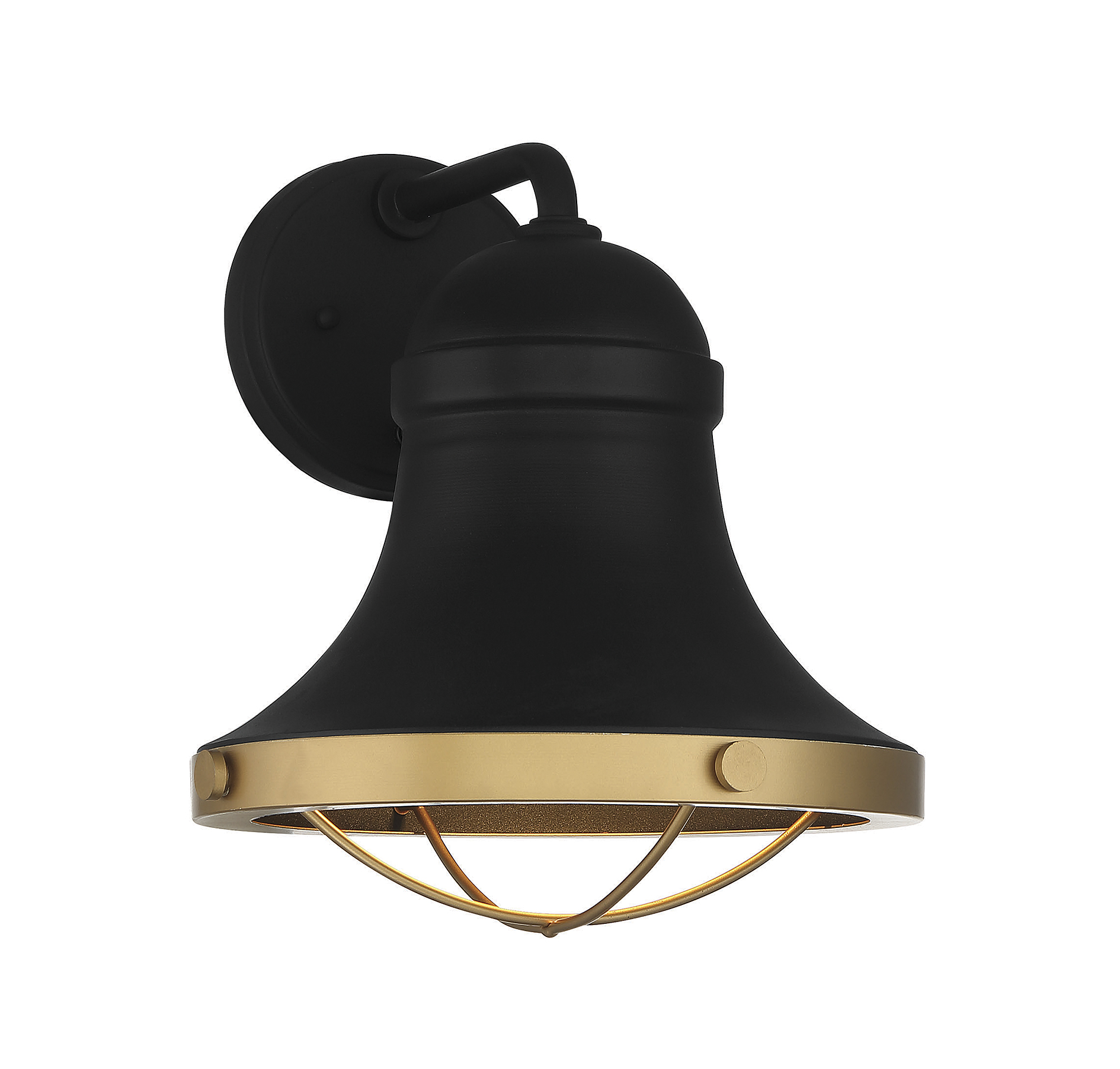 Savoy House Belmont Wall Sconce in Textured Black with Warm Brass Accent