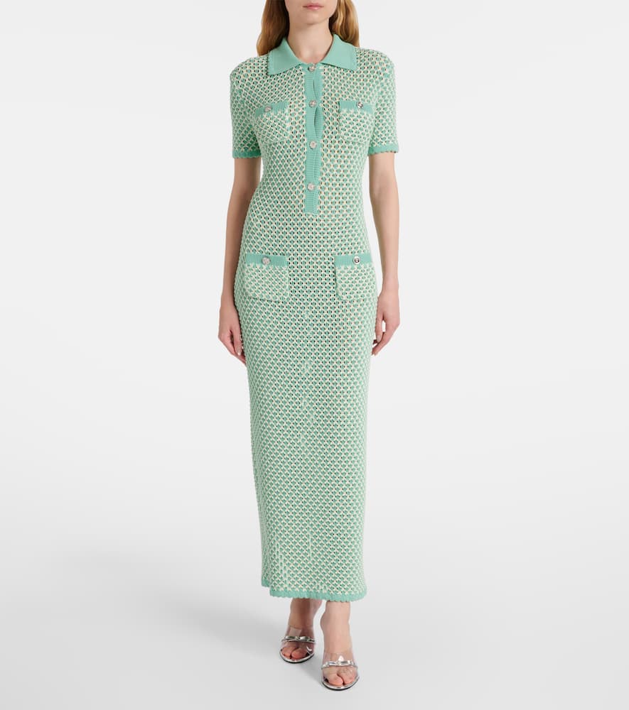 Crochet cotton-blend maxi dress