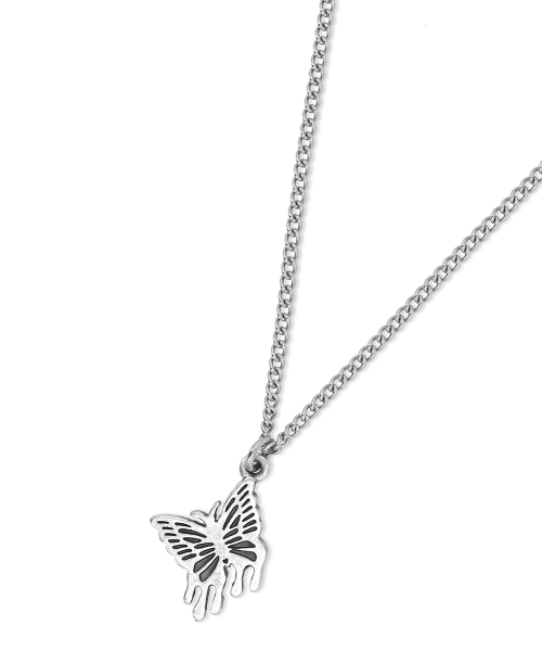 MELTING BUTTERFLY NECKLACE SILVER