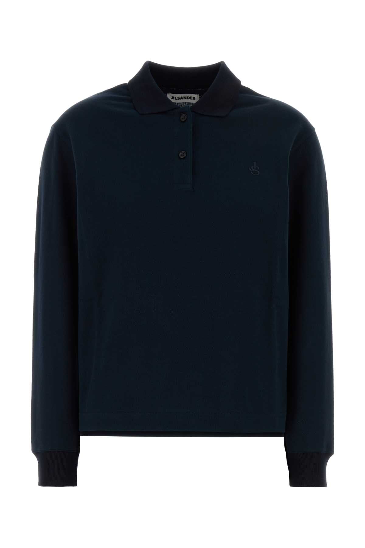 Piquet Cotton Polo Shirt — Navy