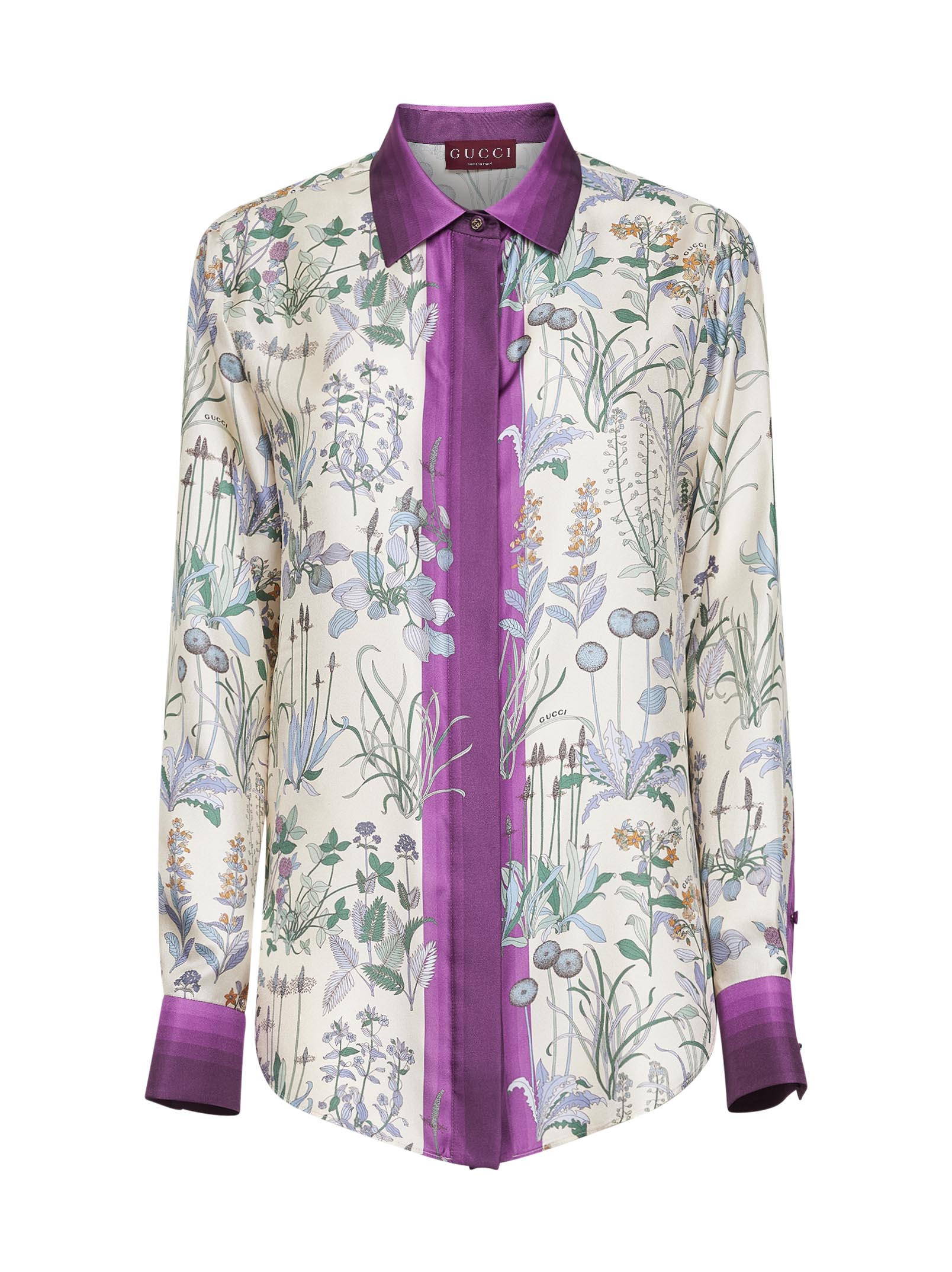 Floral Printed Silk Shirt — Ivory