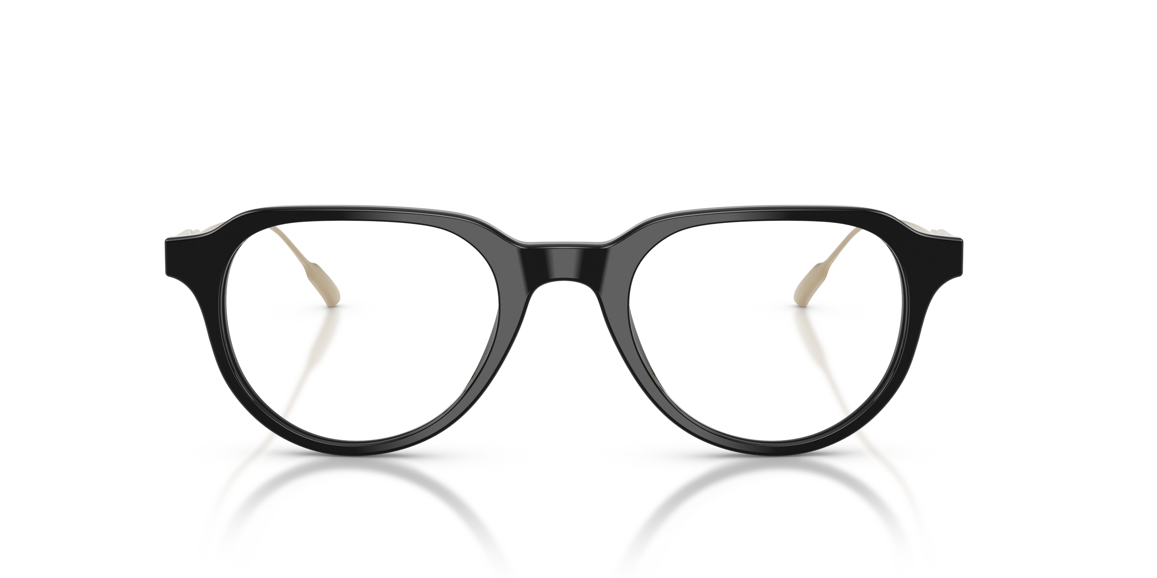 Moncler Unisex Moncler ME2031 3001 Monturas ópticas Acetato Negro Transparente Redonda Norma