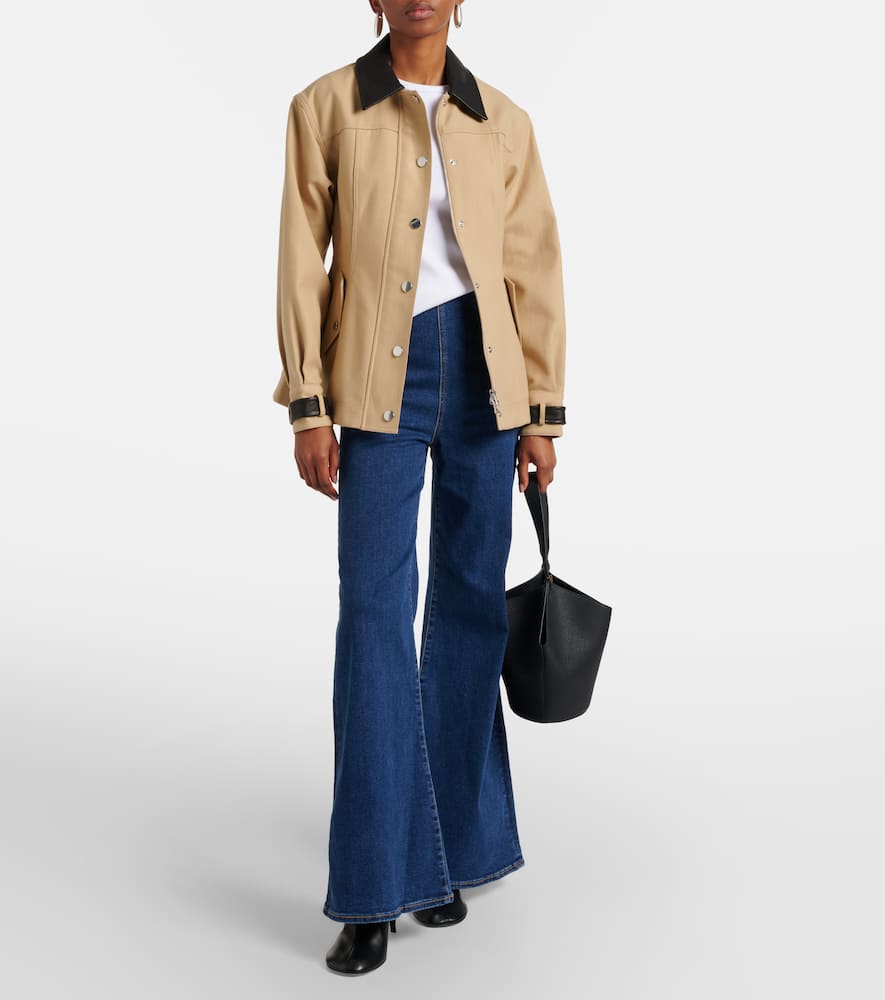 Talla leather-trimmed cotton blouson jacket