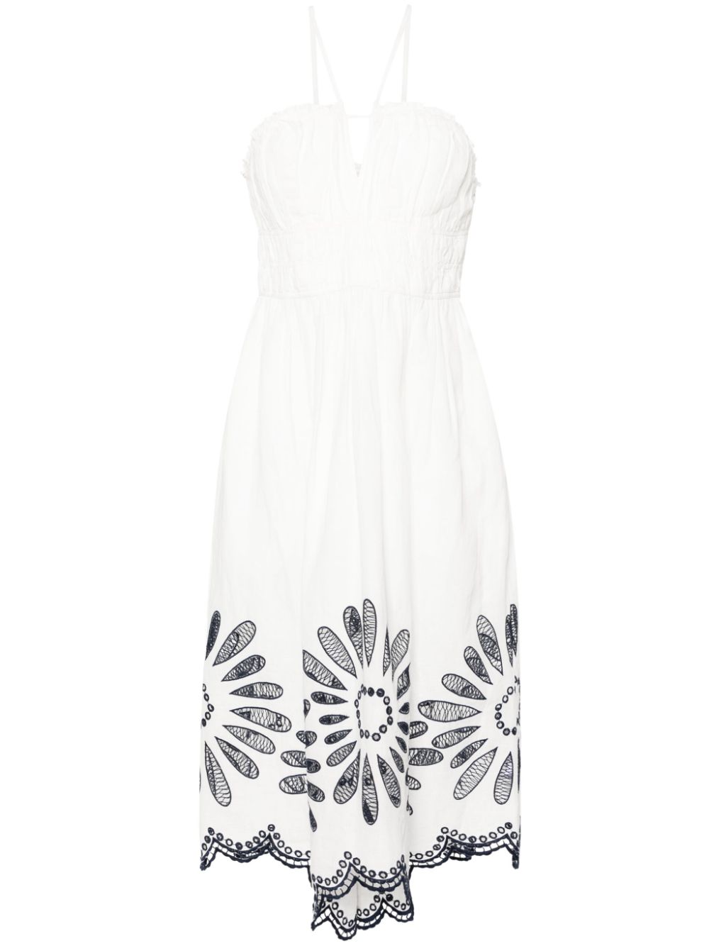 Beatrice broderie-anglaise midi dress - White