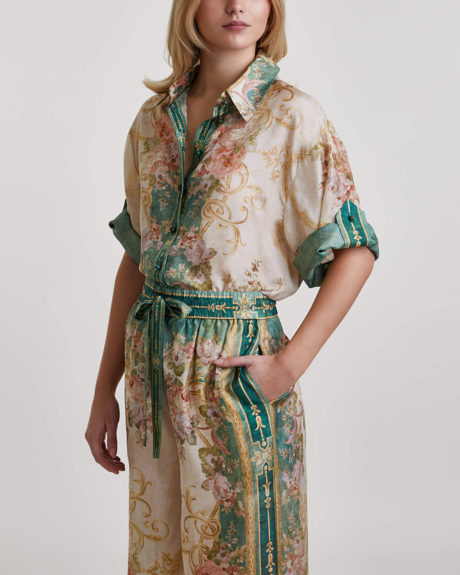 Zimmermann Shirt August Short Sleeve Khaki