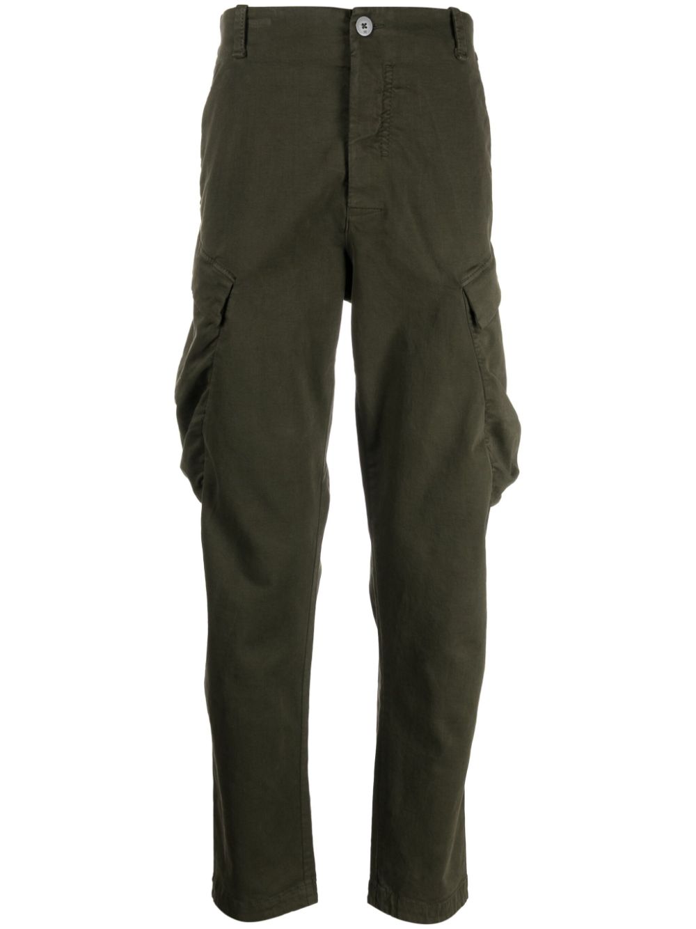Cargo-pocket cotton-blend trousers - Green