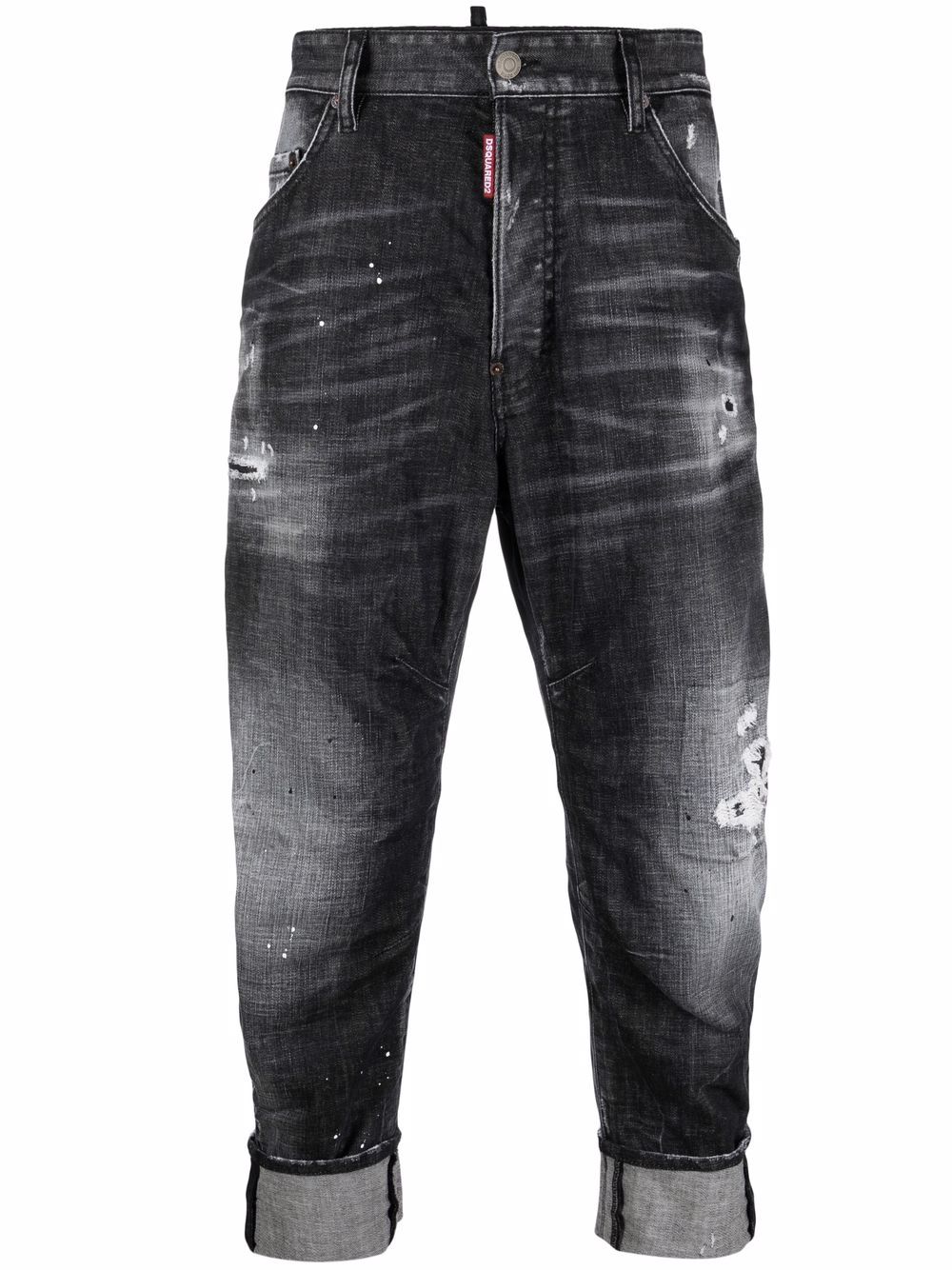 Logo-patch denim jeans - Black