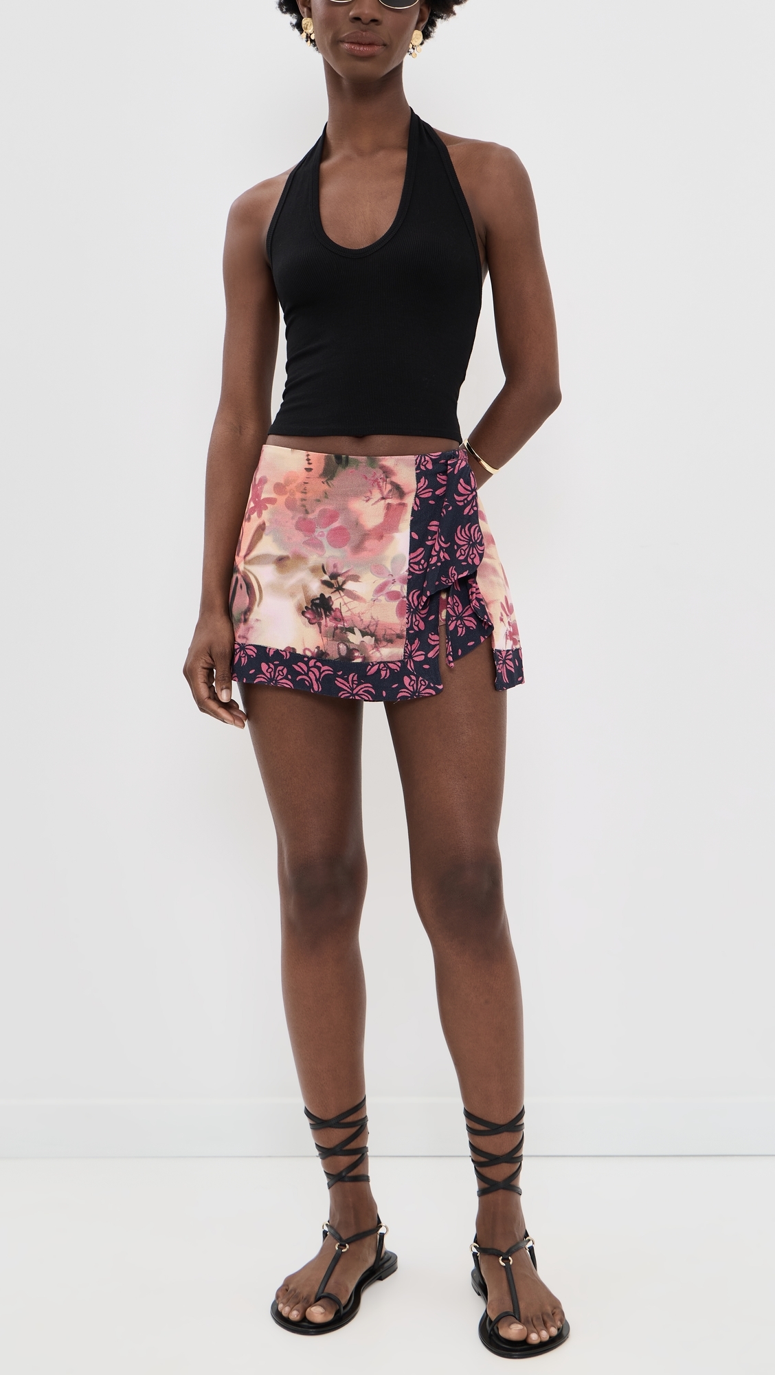 Sun Soaked Sarong Mini Skort Moonlight Combo