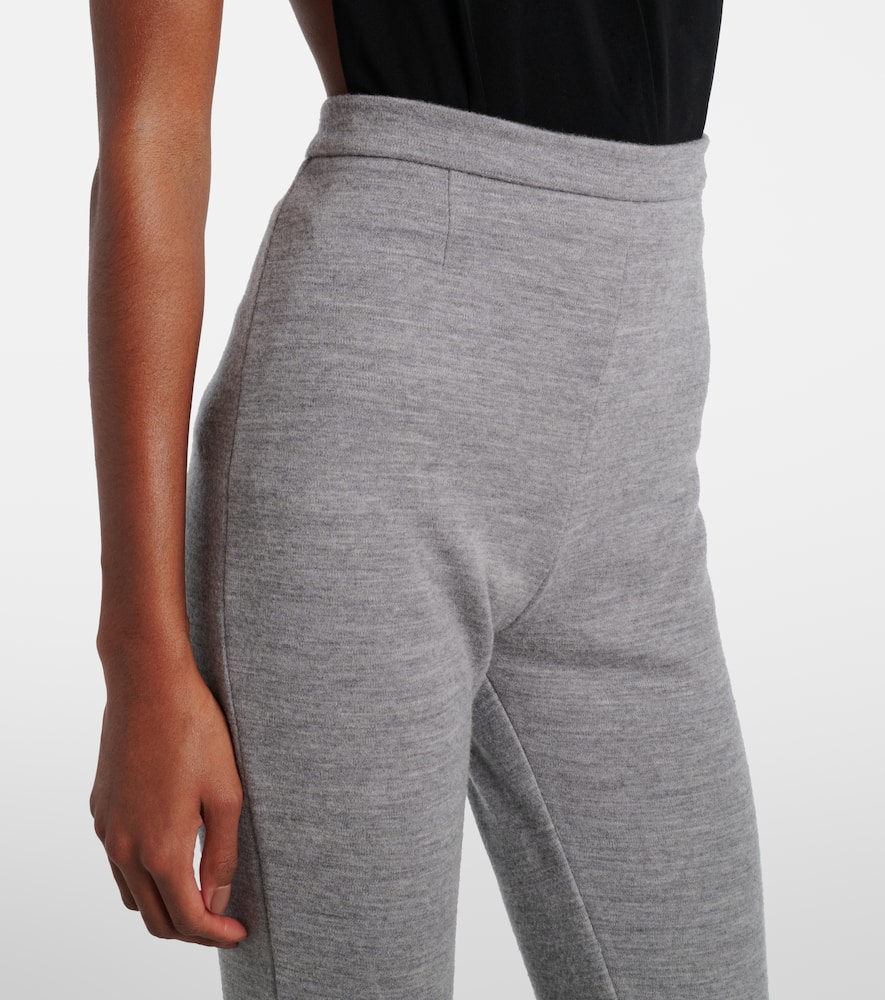 Wool and cotton-blend leggings