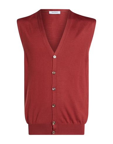 Man Cardigan Rust Size 40 Virgin Wool