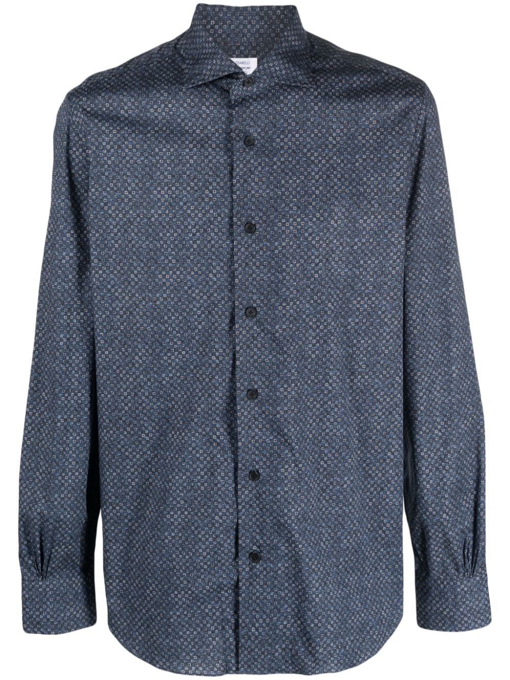 Textured-finish cotton shirt - Blue