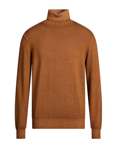 Man Turtleneck Tan Size 44 Merino Wool