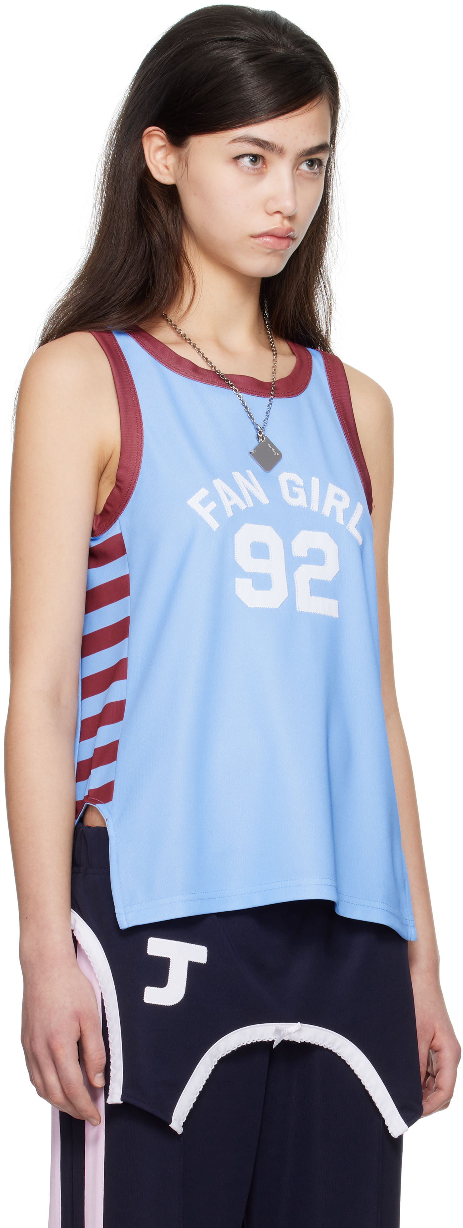 I'm Sorry by Petra Collins SSENSE Exclusive Blue JennyFax Edition Striped Tank Top