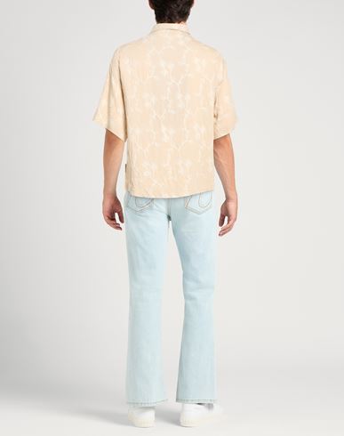 Man Shirt Beige Size S Viscose, Nylon