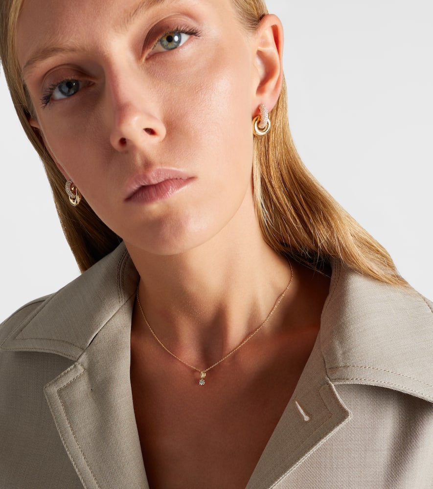 14kt gold charm necklace with diamonds