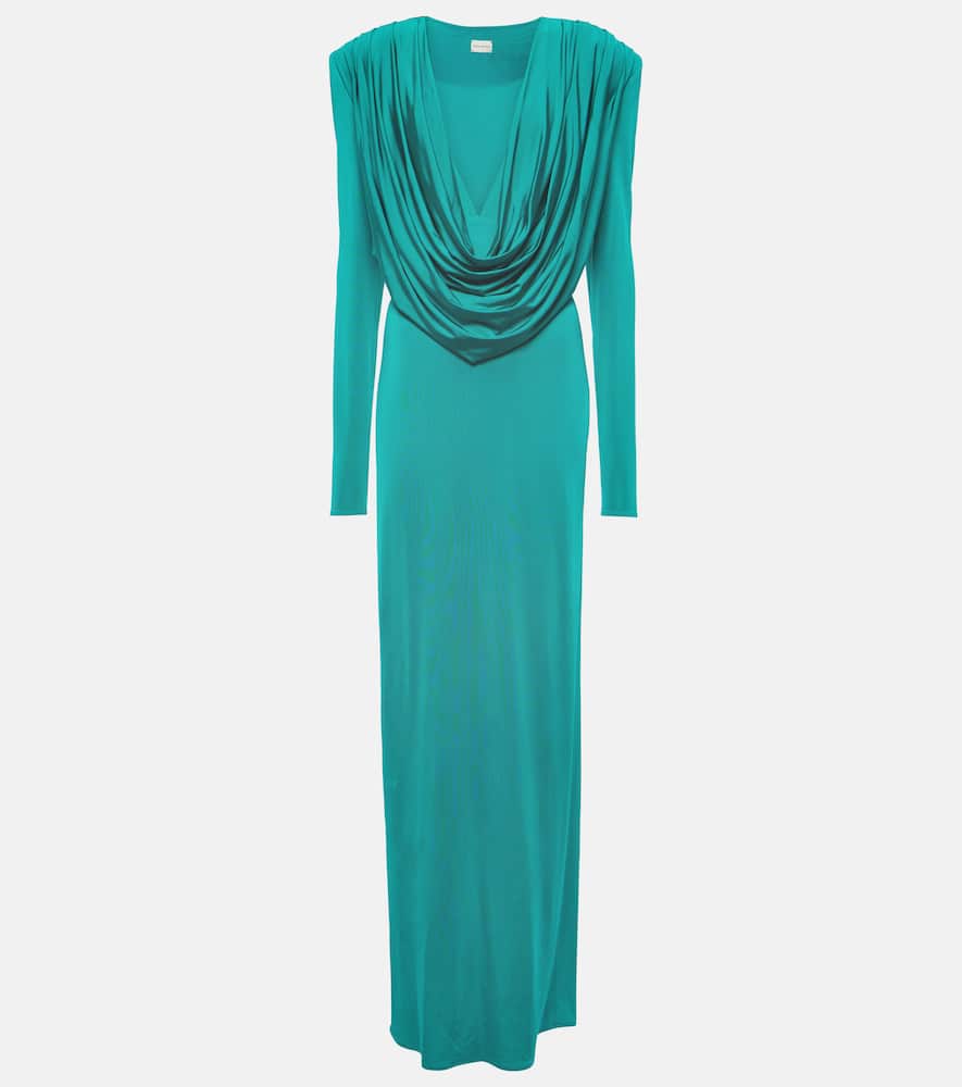 Draped jersey midi dress