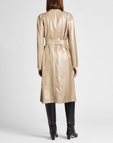 Woman Overcoat & Trench Coat Beige Size 8 Linen, Polyurethane