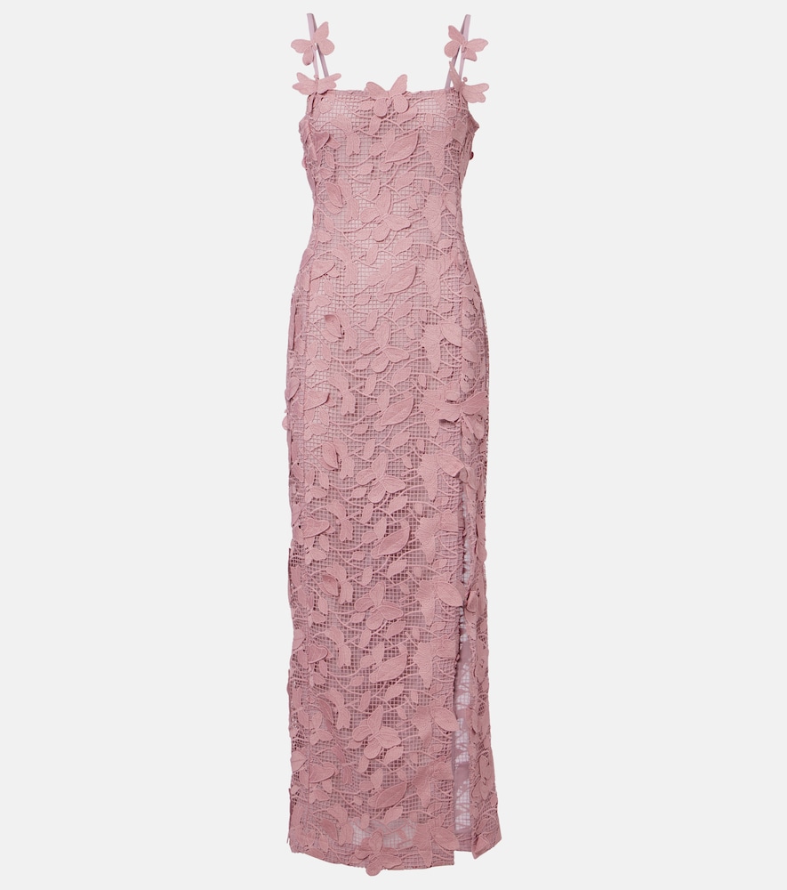 Embroidered lace maxi dress