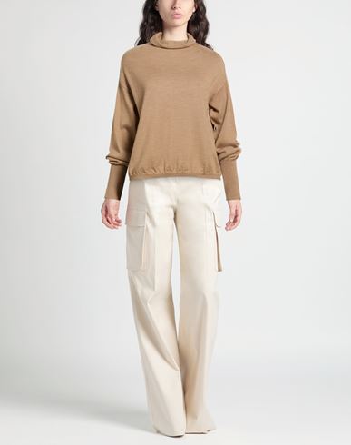Woman Turtleneck Camel Size 6 Merino Wool