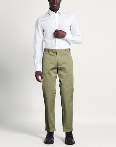 Man Pants Sage green Size 36 Cotton, Elastane