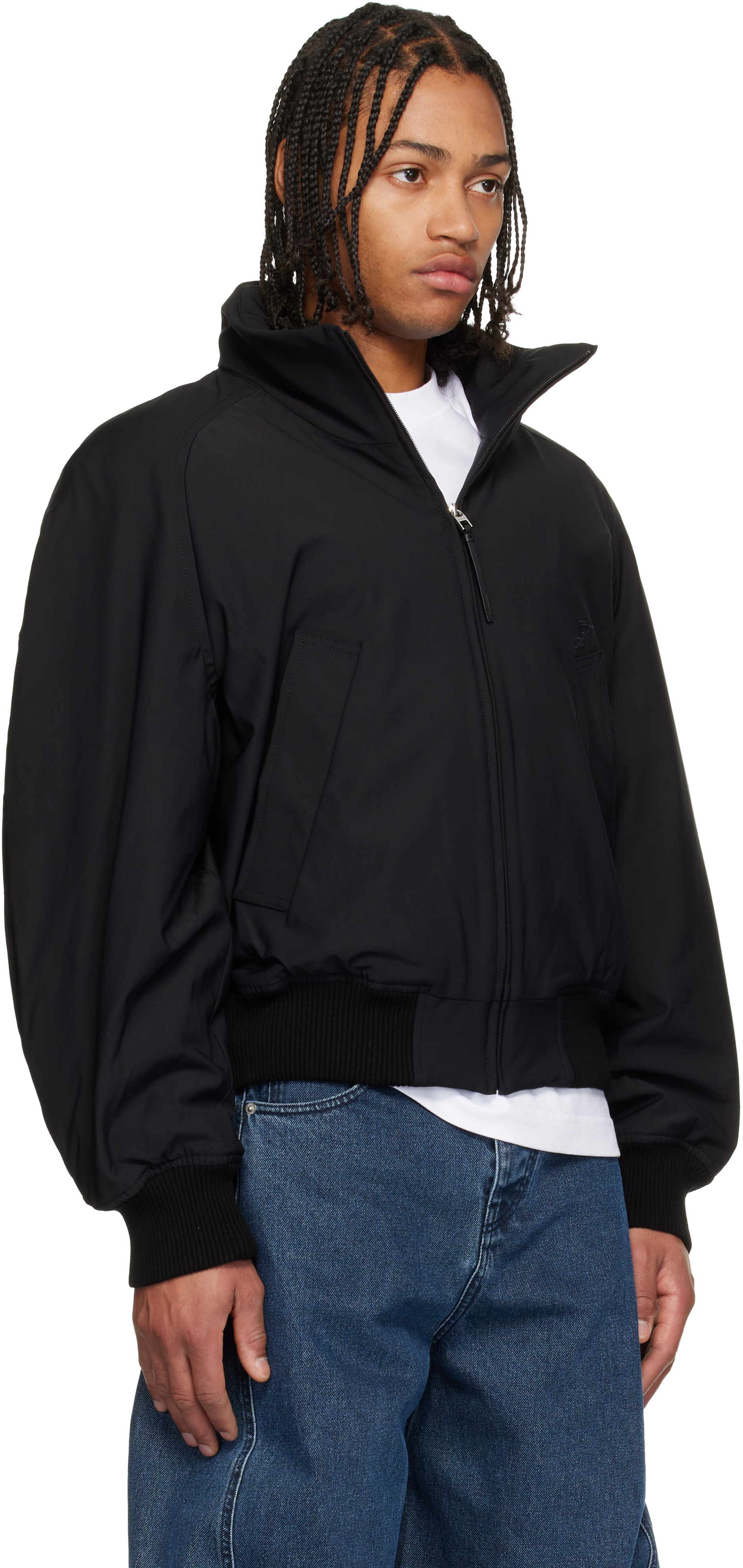 Black 'Le Bomber Aero' Bomber Jacket