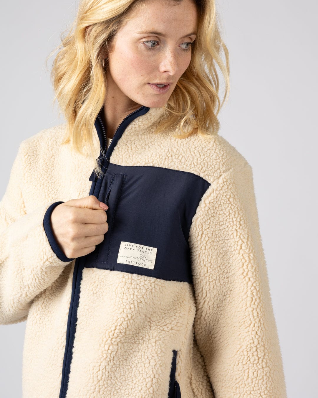 Saltrock Wrenna Womens Zip Through Fleece in Crea