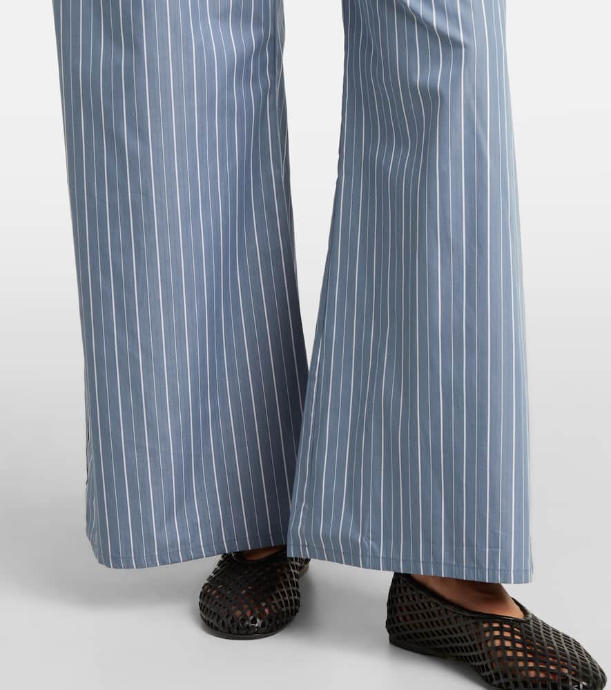 Yoshi cotton-blend twill wide-leg pants