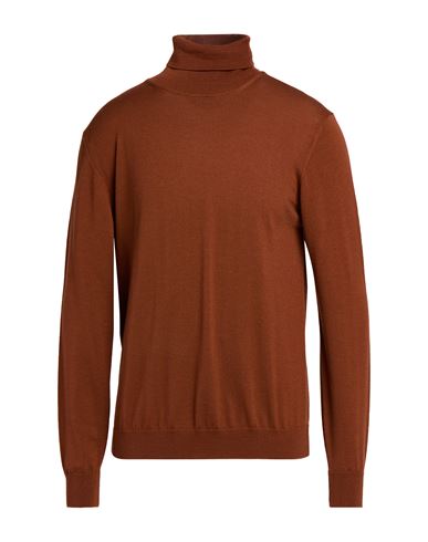 Man Turtleneck Camel Size L Merino Wool