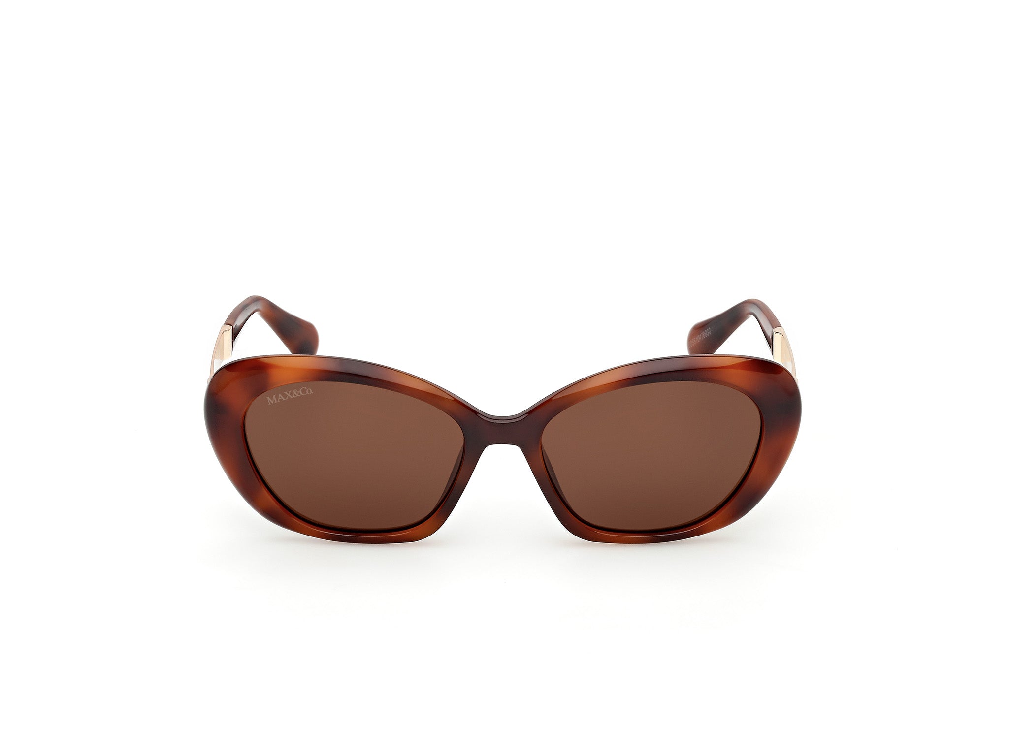 MAX&Co Donna MAX&Co MO0133 52E Occhiali da sole Iniettato Havana Marrone Rotonda Normale