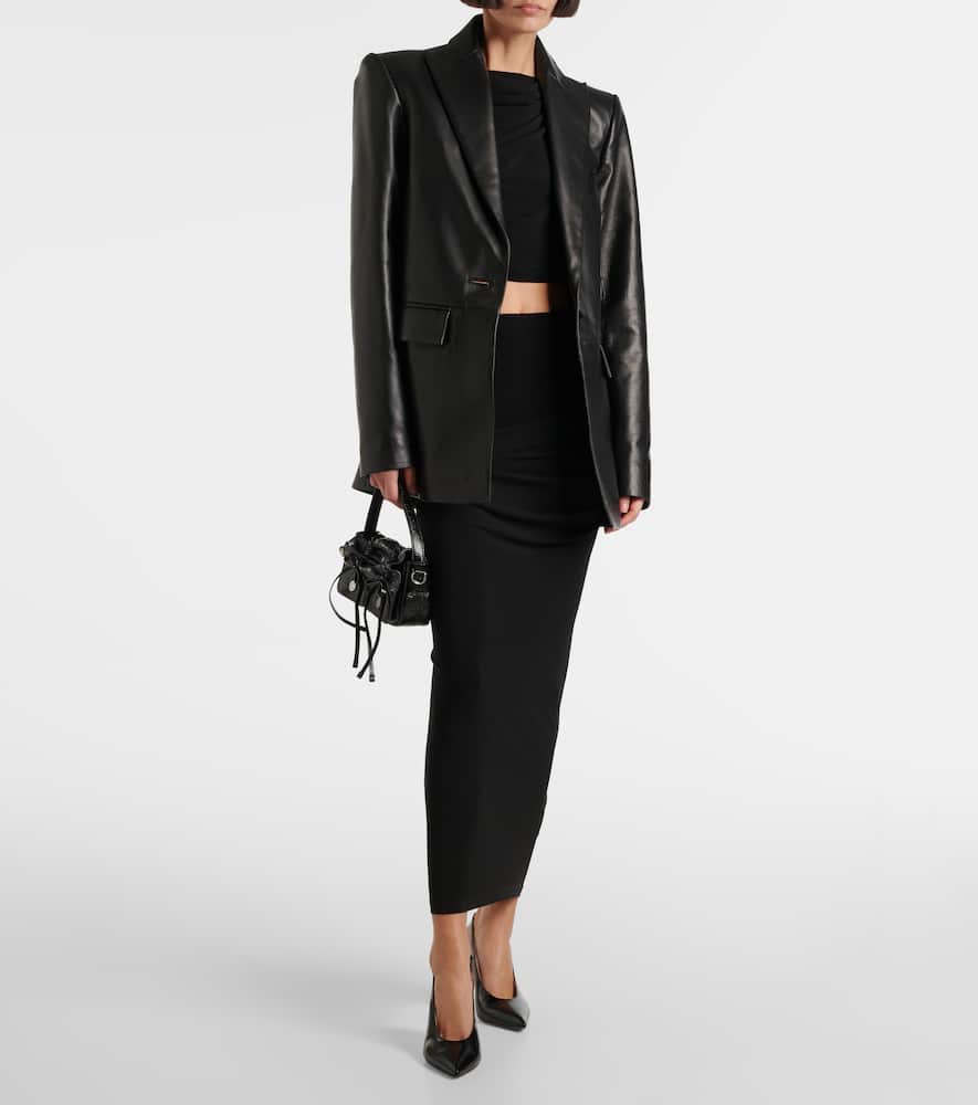 Oversized leather blazer
