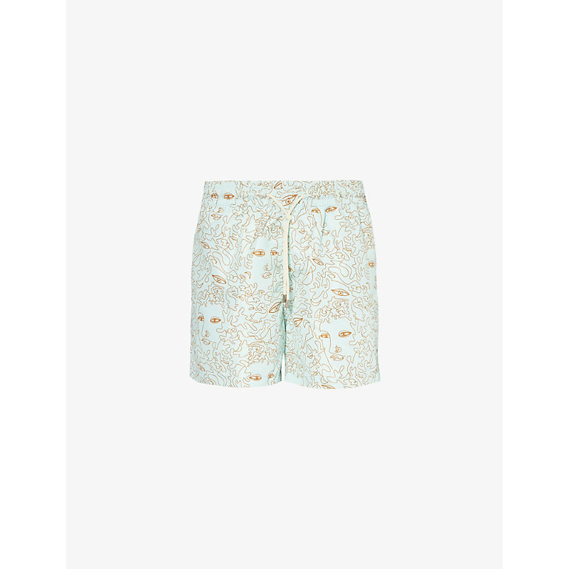 Mens Light Blue Summer Juliana Printed Swim Shorts XL