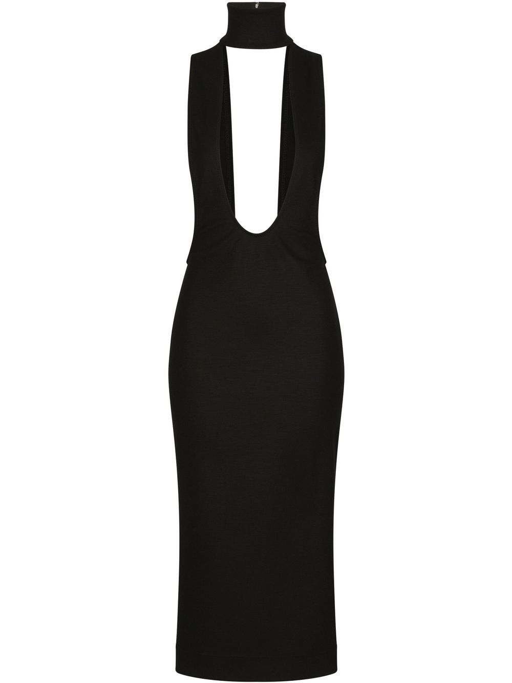 Cut-out detailed midi dress - Black
