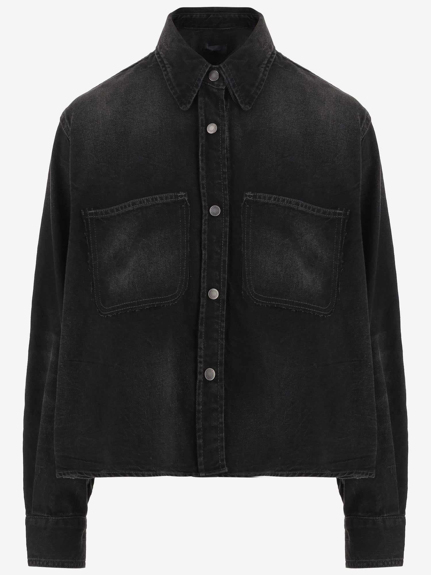 Cotton Denim Shirt — Black