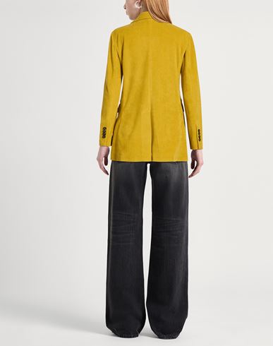 Woman Blazer Mustard Size 8 Cotton, Polyester