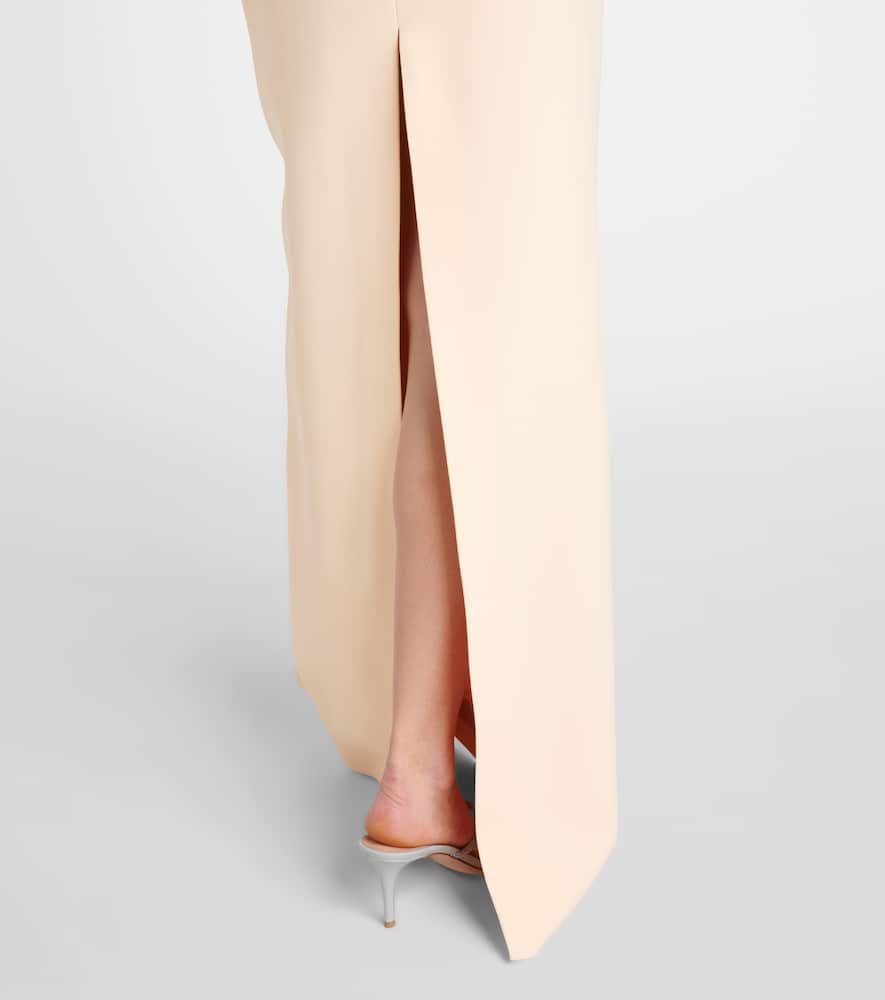 Sequined cady and mesh corset gown