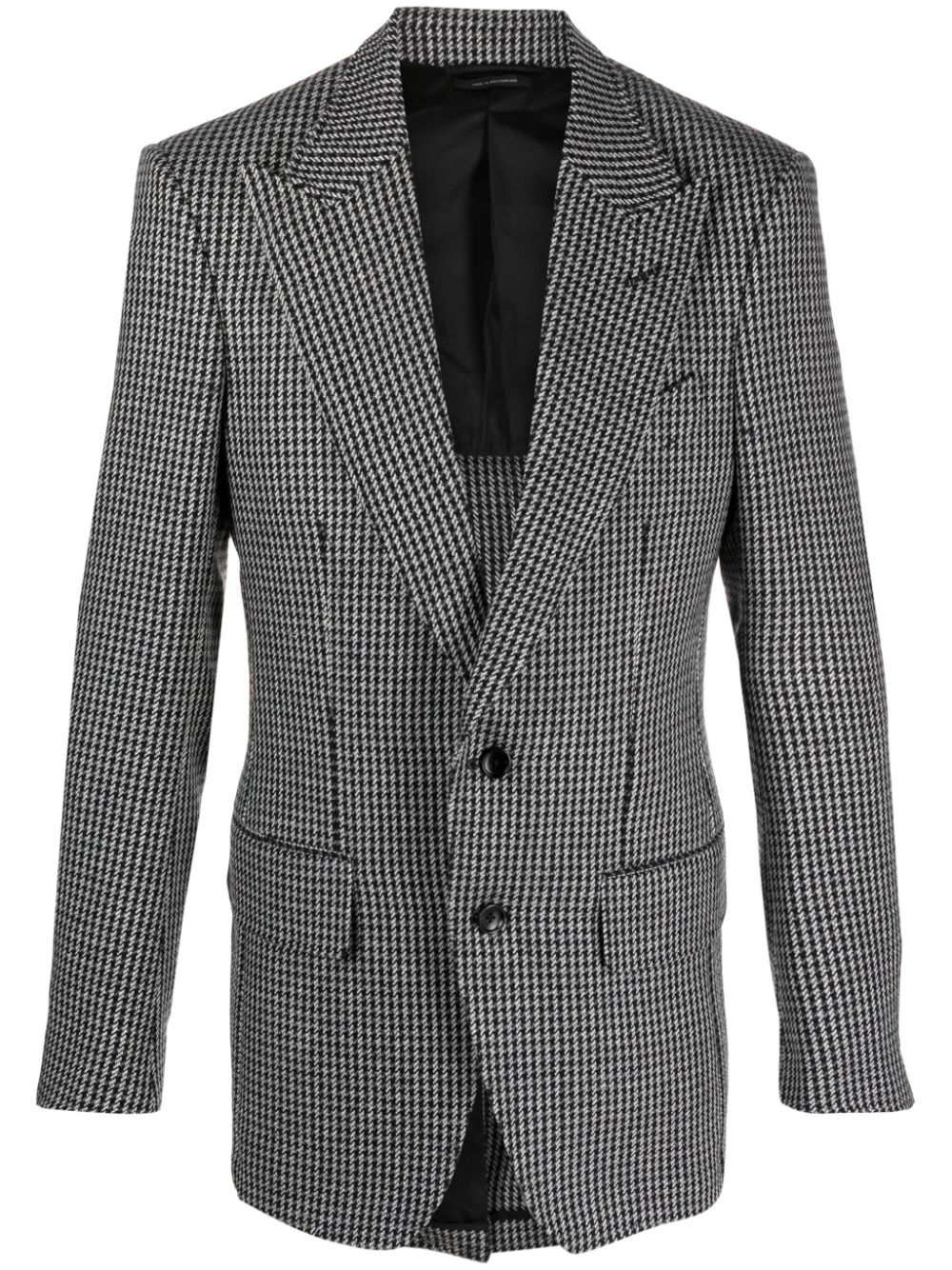 Houndstooth-pattern single-breasted blazer - Grey