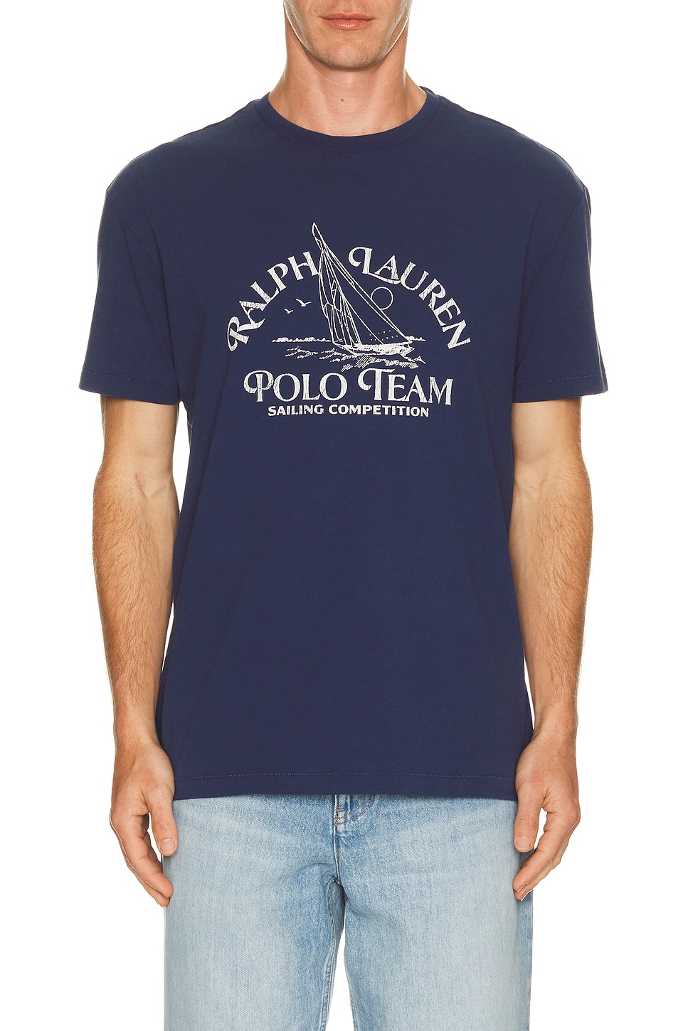 Polo Ralph Lauren Sailing Polo Team Print T-Shirt in Blue