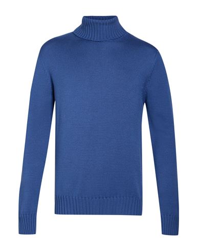 Man Turtleneck Slate blue Size 42 Merino Wool