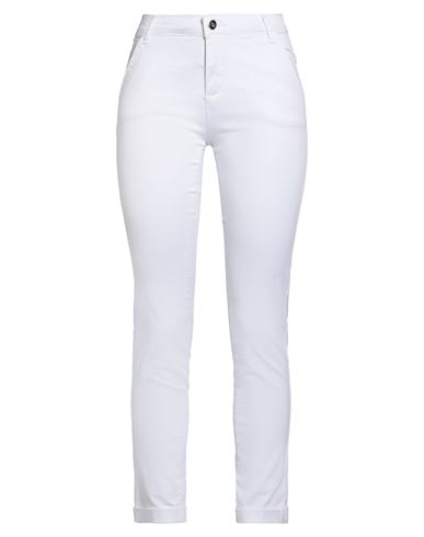 Collection Woman Pants White Size 26 Cotton, Elastane